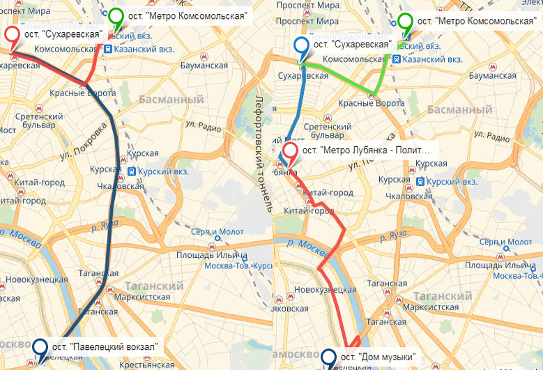 Карта автобусных маршрутов