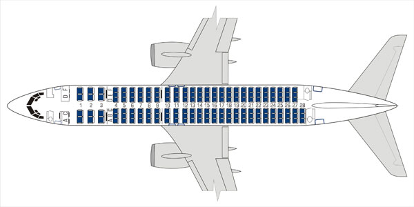 На фото схема салона Боинг 737-800