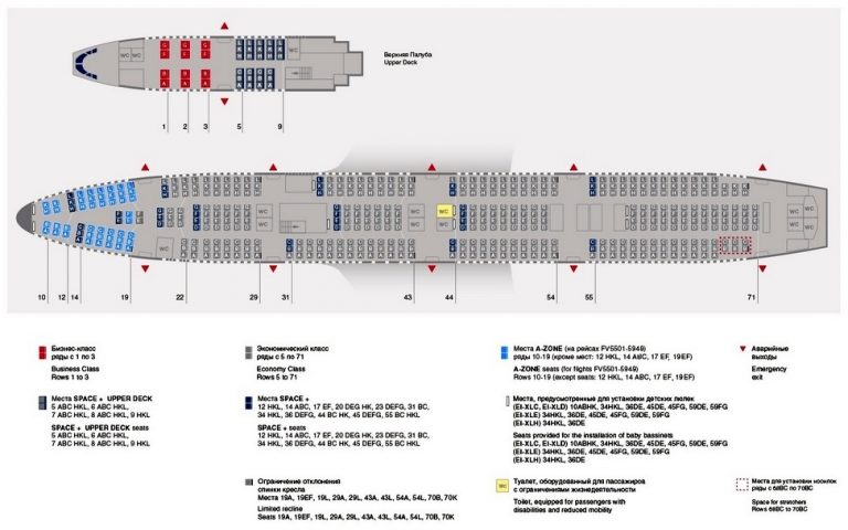 Схема расположения кресел в боинге 737