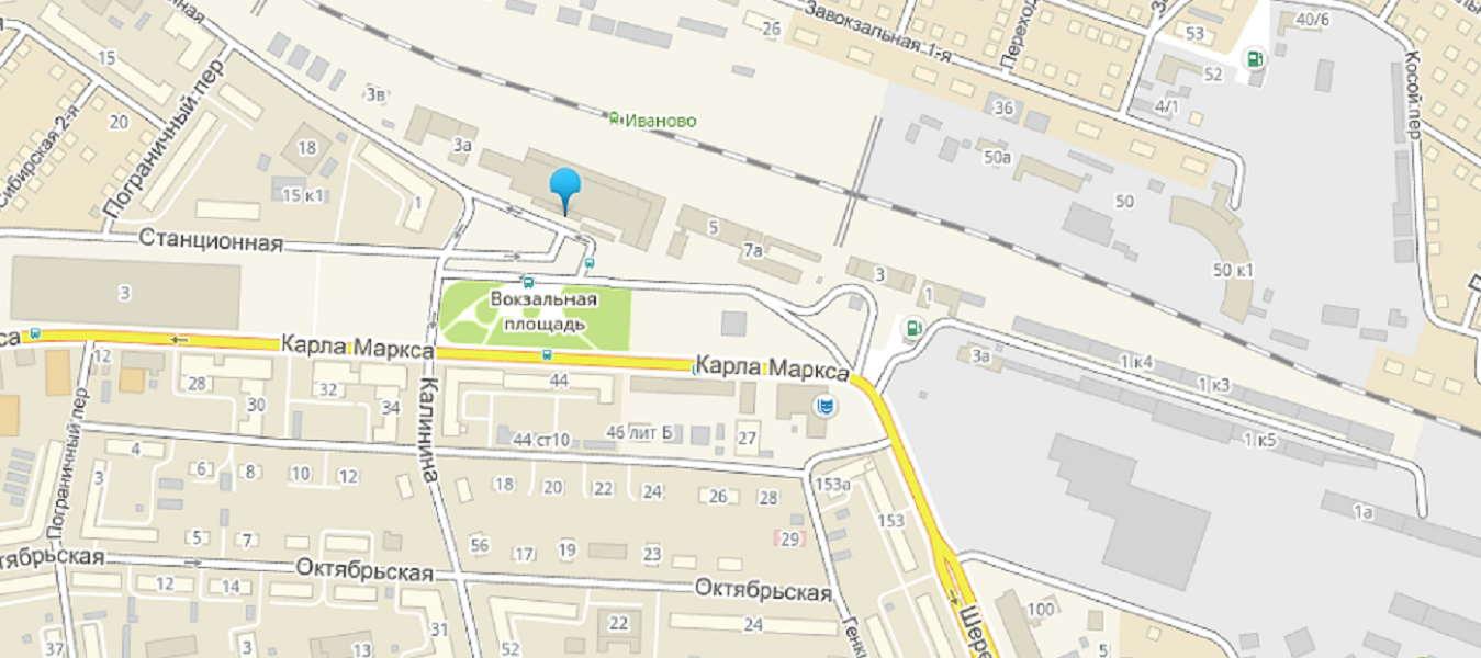 Расположение жд вокзал Иваново на карте