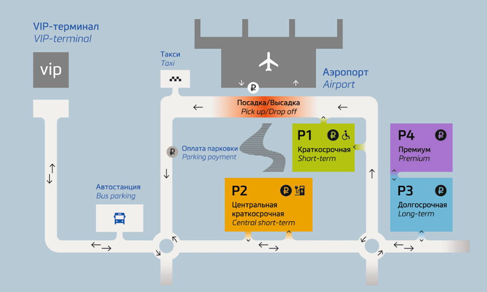 Схема международного аэропорта Платов