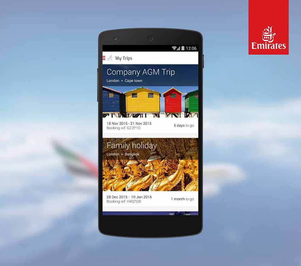  Мобильное приложение Emirates.