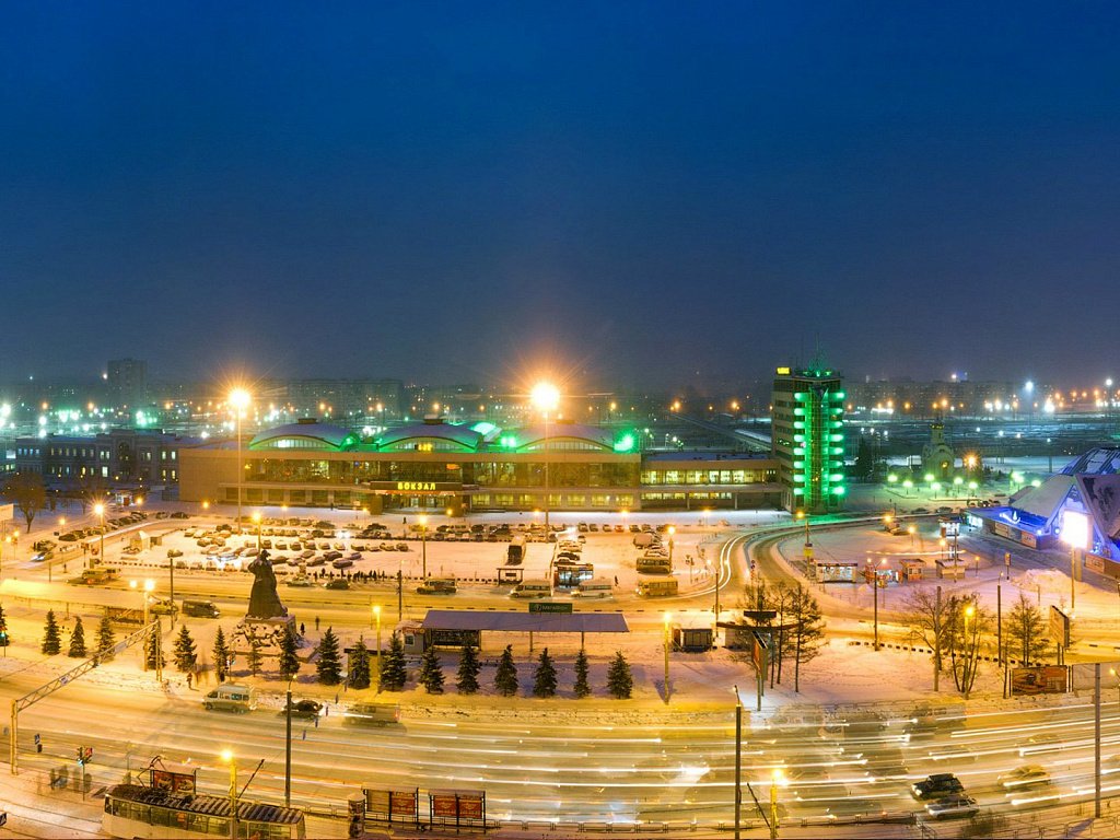 Железнодорожный вокзал Челябинск-Главный зимой