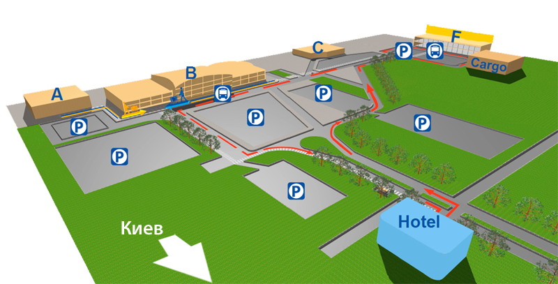 Схема парковок на территории аэпорорта