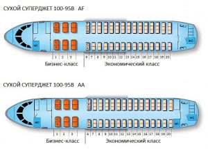 Самолет суперджет 100 расположение кресел