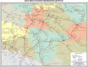 Карта юго восточной железной дороги со станциями