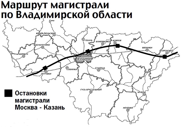 Новая дорога москва казань на карте. Скоростная железная дорога Москва Казань схема. Схема новой дороги Москва Казань во Владимирской области. Новая трасса Москва Казань по Владимирской области. Схема дороги Москва Казань Владимирская область.