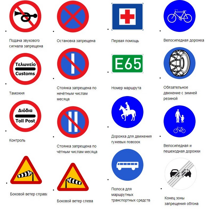 Дорожные знаки в германии