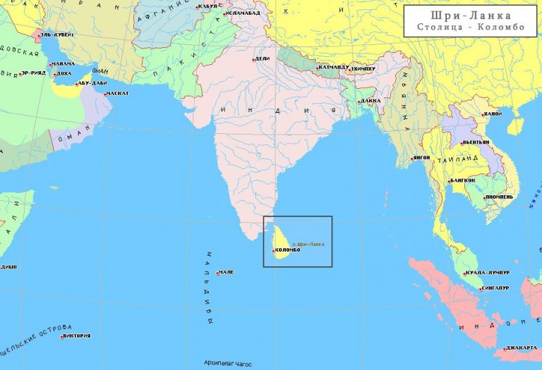 Шри ланка остров карта мира географическая